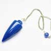 Blue Chalcedony Divination Dowsing Handmade Drop Pendulum for Healing Pagan  Chain and Crystal Ball at end included.